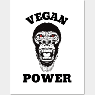 Vegan Power Workout, Gorilla Head Posters and Art